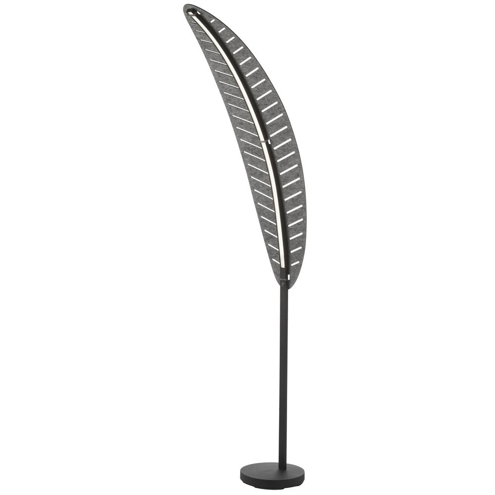 22W Floor Lamp, MB, GRY Shade. Picture 1