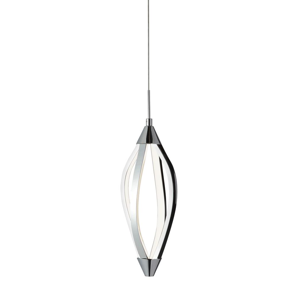 LED Pendant, w/Swooped Arms, Polished Chrome. Picture 1