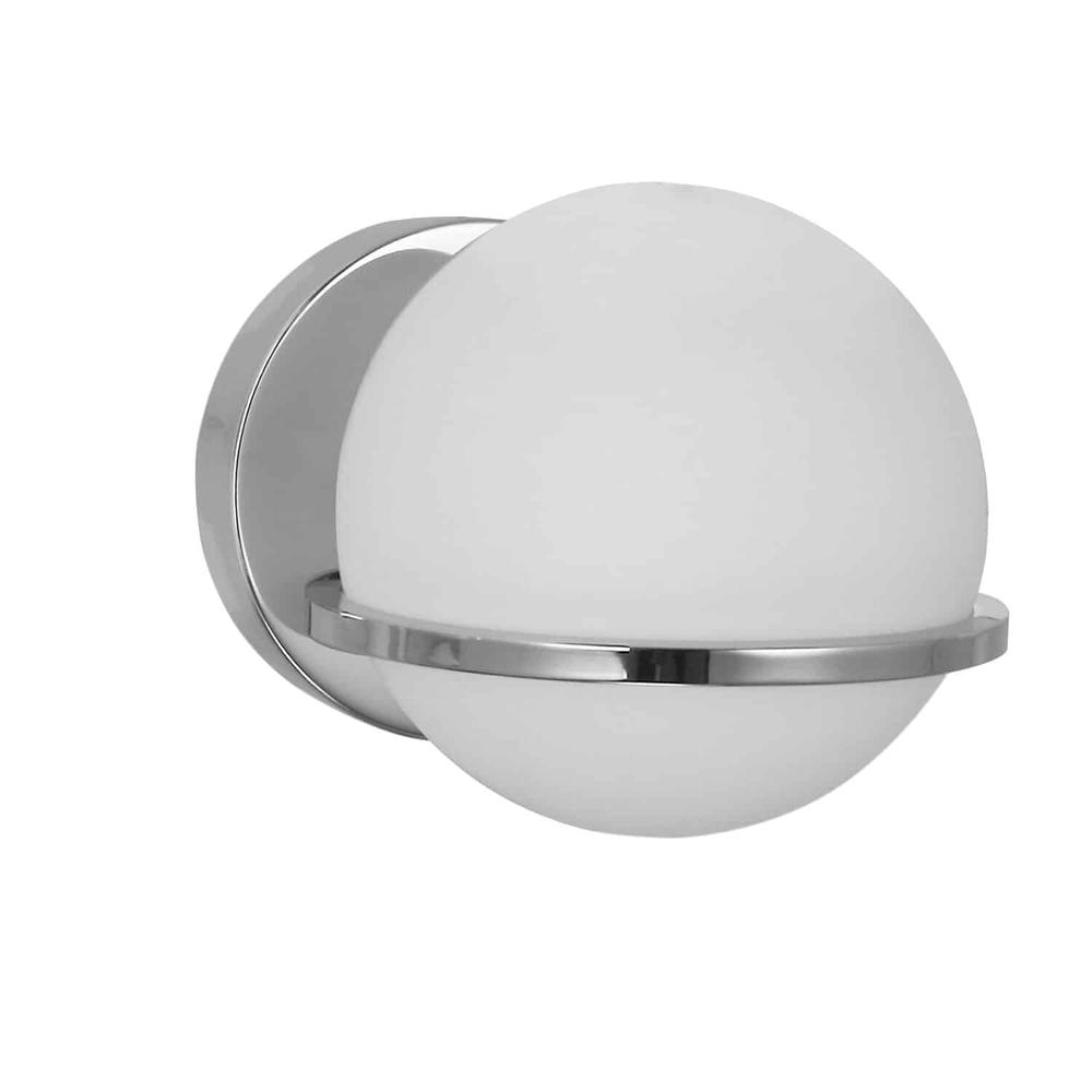 1LT Wall Sconce, PC Finish with White GL. Picture 1