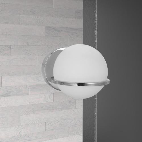 1LT Wall Sconce, PC Finish with White GL. Picture 2