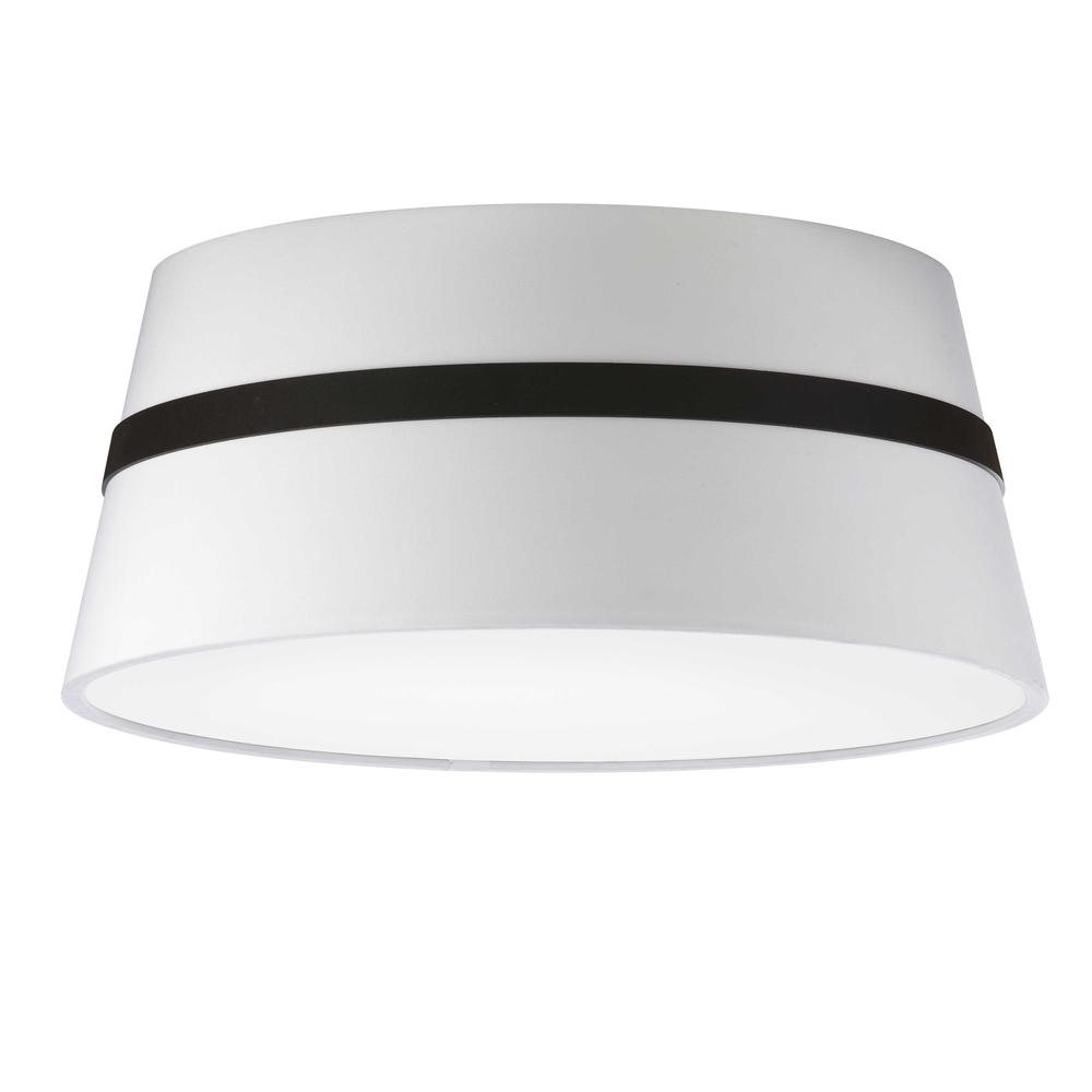 3LT Semi-Flush Mount,  MB, WH Shade. Picture 1