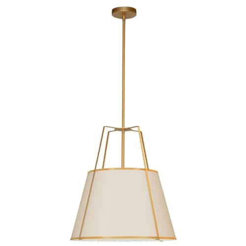 3LT Trapezoid Pendant GLD/CRM Shade, 790 Diff. Picture 1
