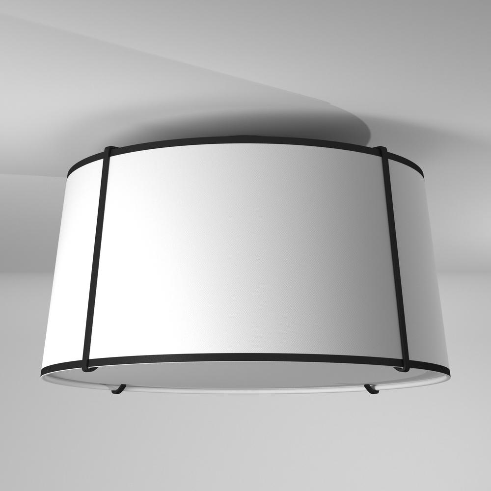 3LT Trapezoid Flush Mount, MB with WH Shade. Picture 6