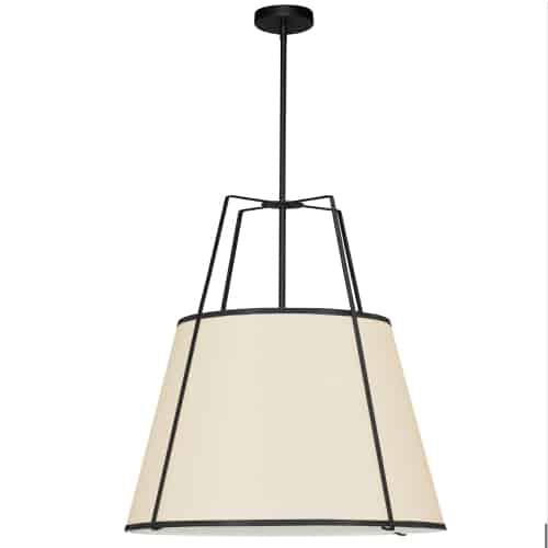 3LT Trapezoid Pendant BK/CRM Shade,790Diff. Picture 1
