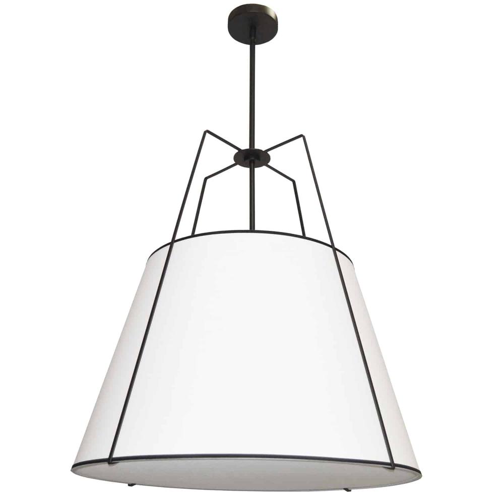 3LT Trapezoid Pendant BK/WH Shade,790Diff. Picture 1