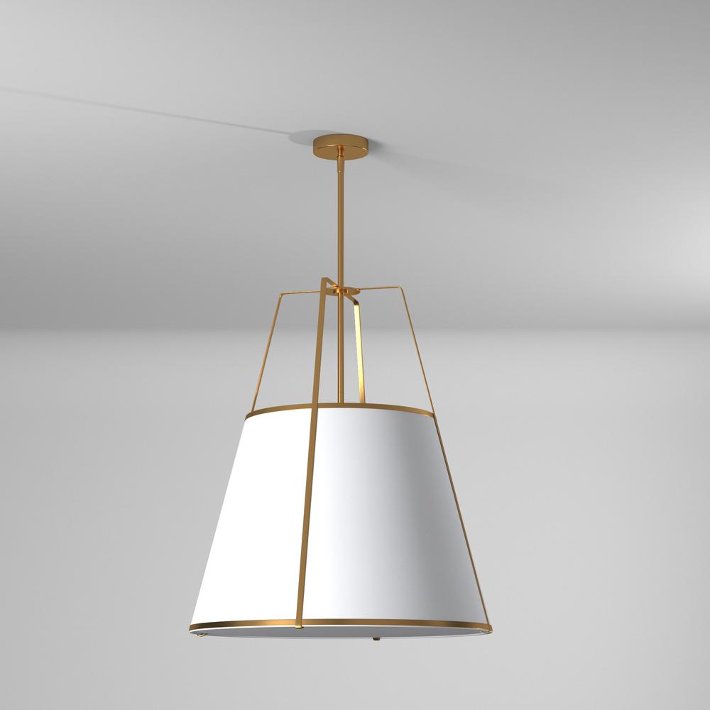 3LT Trapezoid Pendant GLD/WH Shade,790Diff. Picture 6