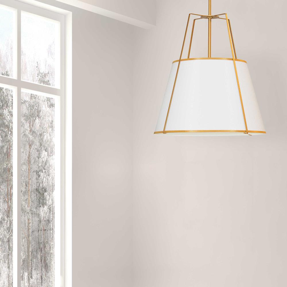 3LT Trapezoid Pendant GLD/WH Shade,790Diff. Picture 2