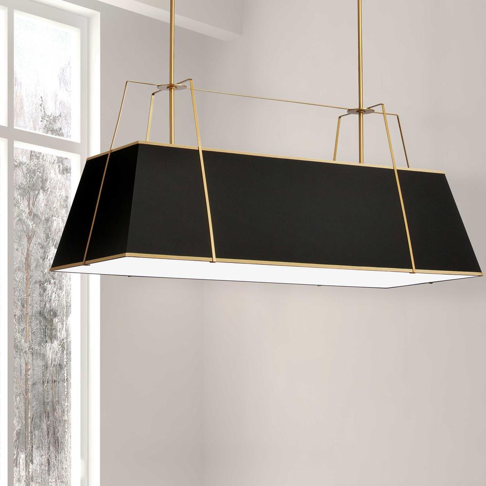 4LT Horizontal Chandelier GLD/BK Shade w/790Diff. Picture 2