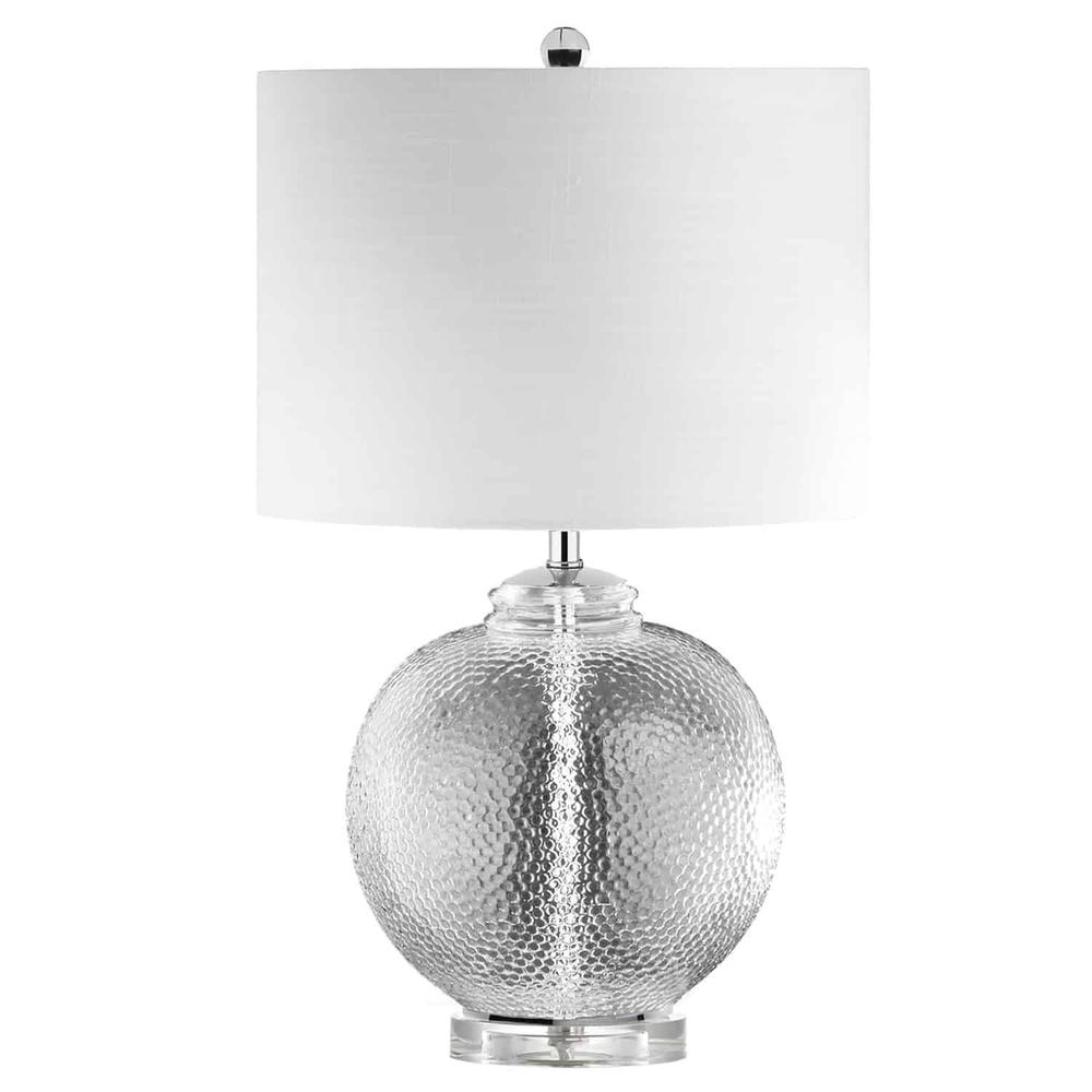 1 Light Glass Table Lamp with White Shade. Picture 1
