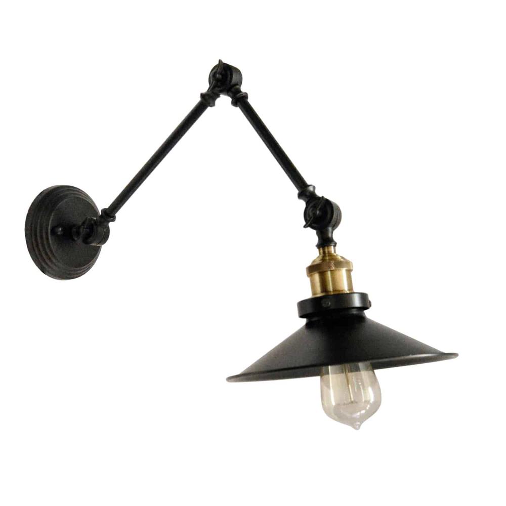 1LT Incandescent Adjustable Wall Lamp, Blk finish. Picture 1
