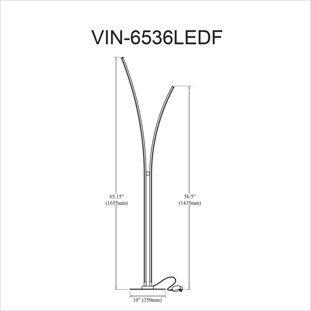 34W Floor Lamp, SV, WH Acrylic Diffuser. Picture 2