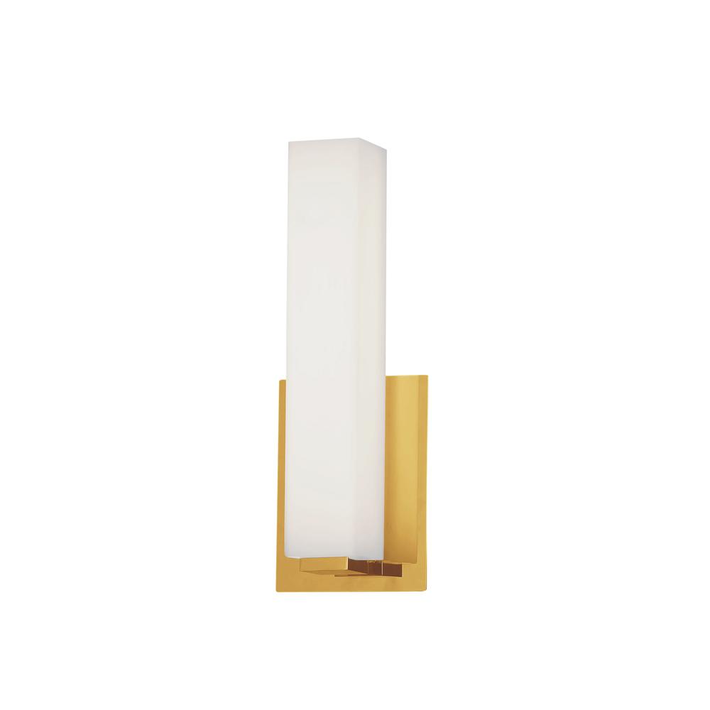12W Wall Sconce, AGB, WH Glass. Picture 1