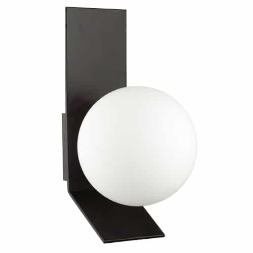 1LT Halogen Wall Sconce, MB w/ White Glass. Picture 1