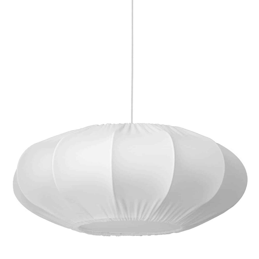 1LT Zoey Pendant White Shade, Fabric Diff, White. The main picture.