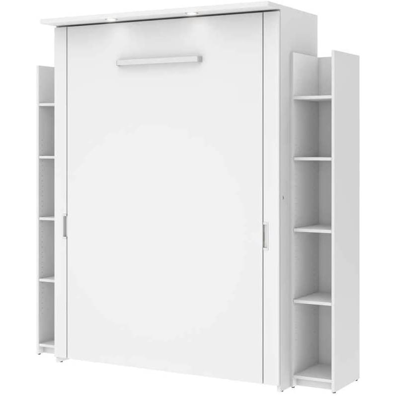 Full Murphy Bed with Shelves (81W) in White. Picture 1