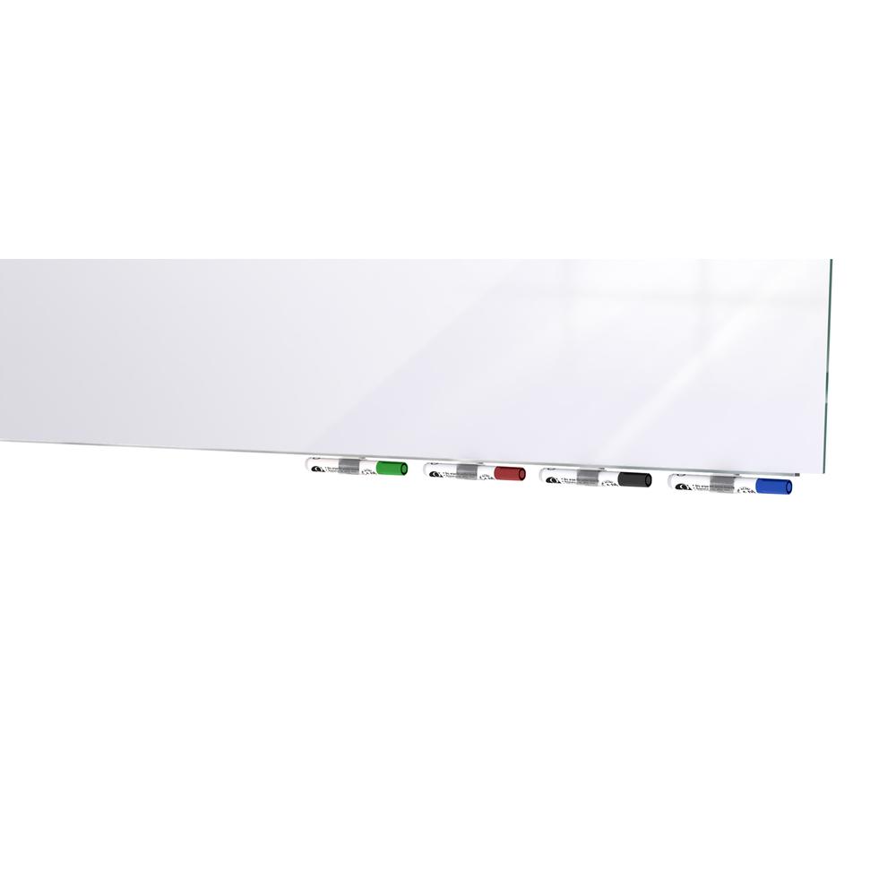 Ghent Aria Low Profile Magnetic Glass Whiteboard, 5'H x 3'W, White. Picture 1