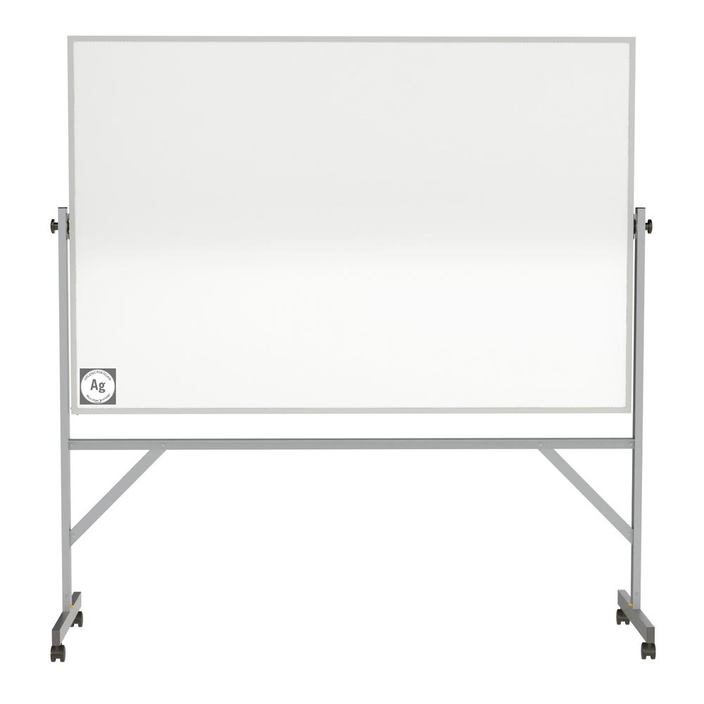 Reversible Magnetic Hygienic Porcelain Whiteboard with Aluminum Frame, 4'H x 8'W. Picture 1