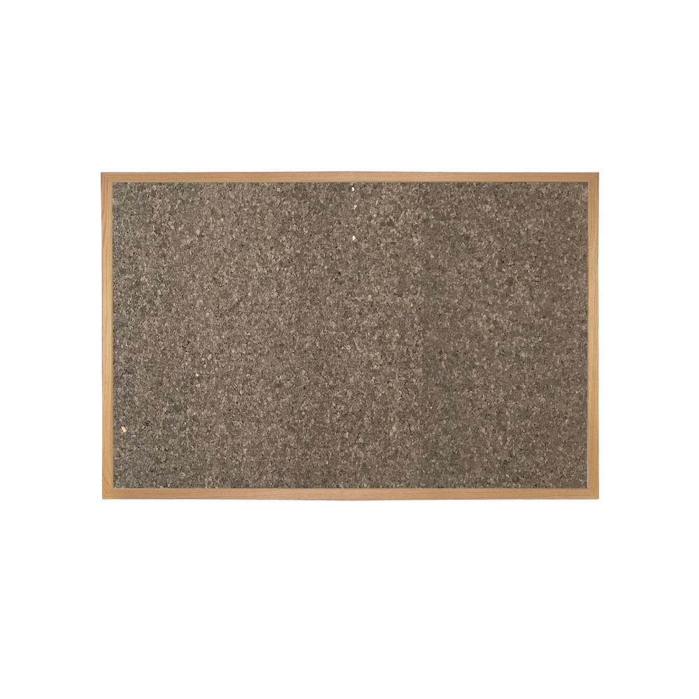Ghent Premium Chocolate Cork Bulletin Board with Wood Frame, 4' x 4'. Picture 1