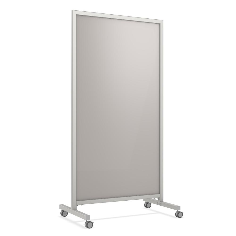 Ghent EZ Mobile Glassboard, Non-magnetic, 75"H x 38"W, Gray. Picture 1