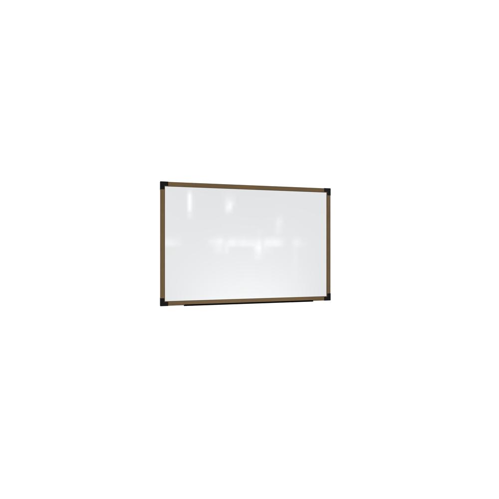 Ghent Prest Wall Whiteboard, Magnetic, Driftwood Oak Frame, 4'H x 5'W. Picture 1