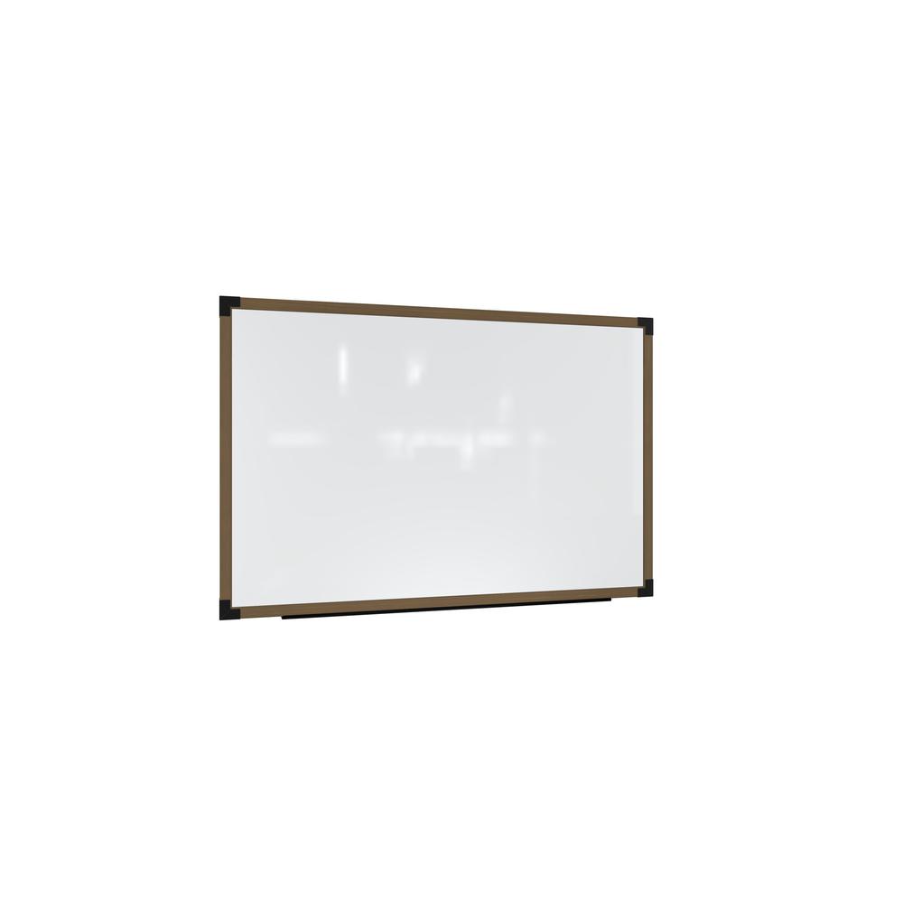 Ghent Prest Wall Whiteboard, Magnetic, Driftwood Oak Frame, 4'H x 6'W. Picture 1
