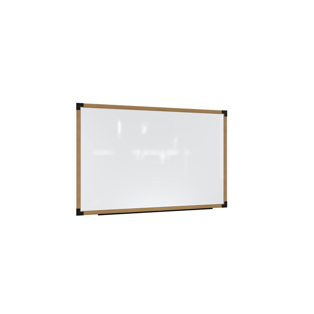 Ghent Prest Wall Whiteboard, Magnetic, Natural Oak Frame, 4'H x 6'W. Picture 1