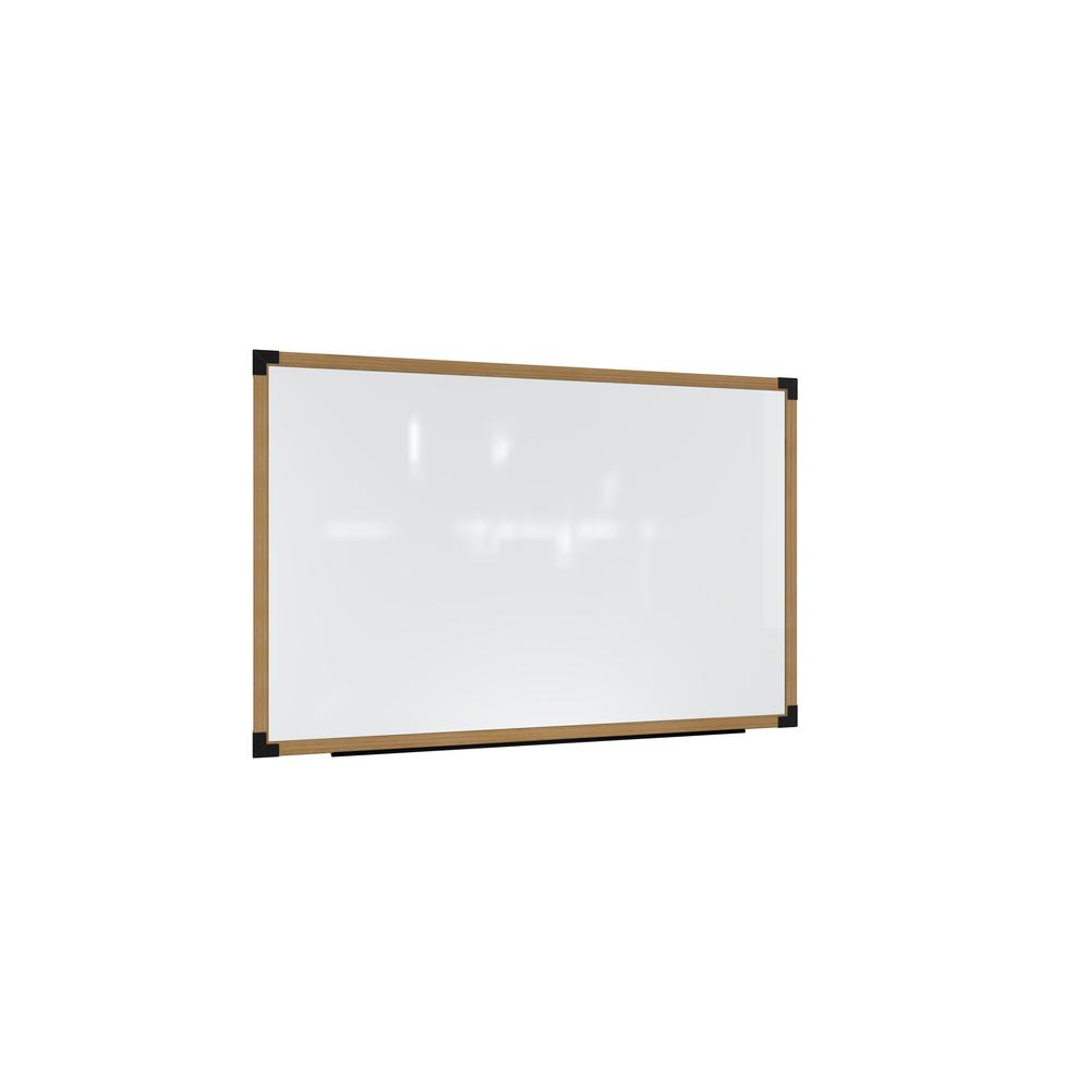 Ghent Prest Wall Whiteboard, Magnetic, Natural Oak Frame, 4'H x 8'W. Picture 1