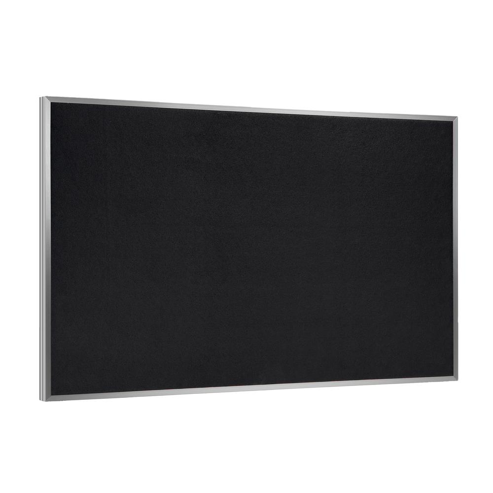 36.0"x46.5" Aluminum Frame Recycled Rubber Bulletin Board - Black. Picture 1