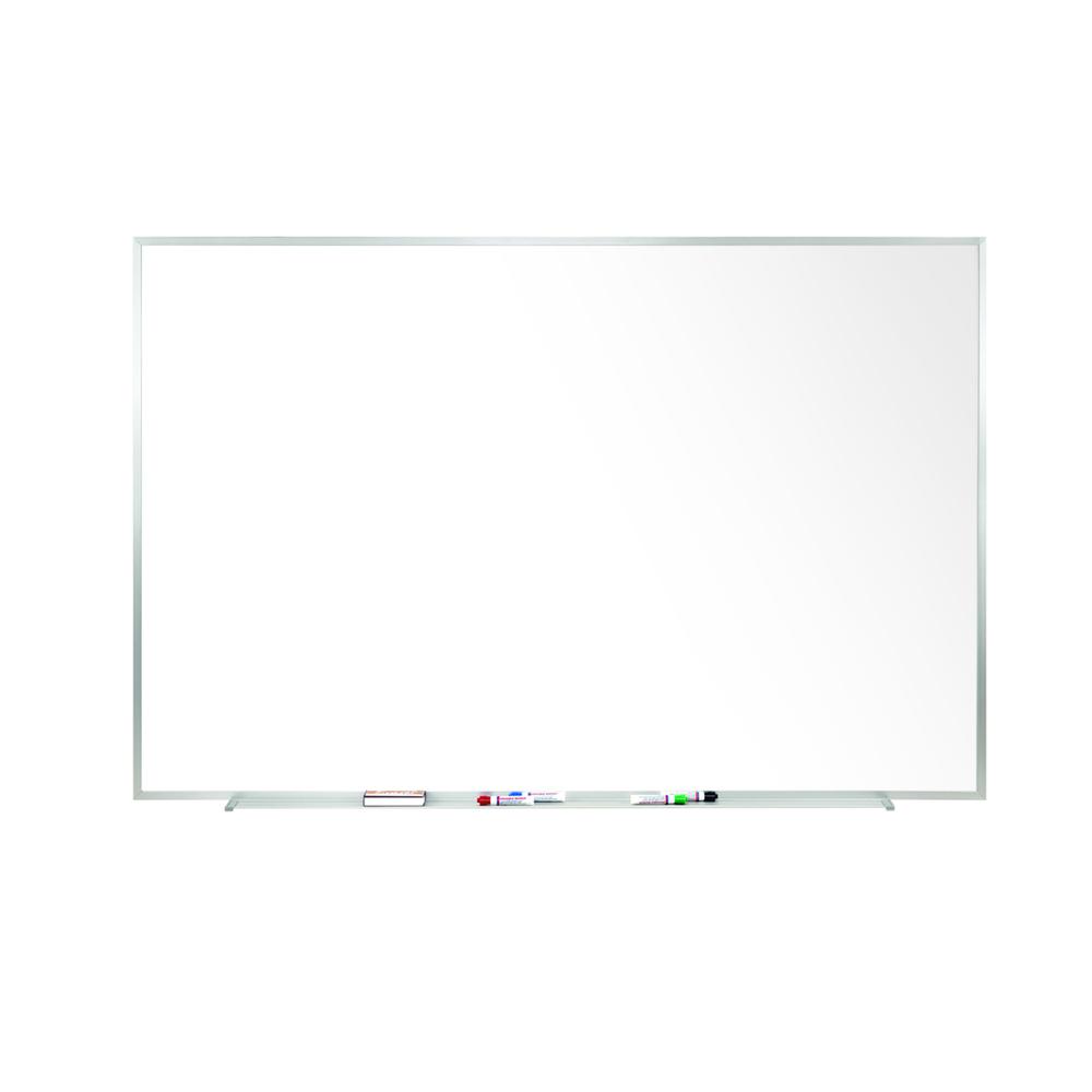 Ghent Magnetic Porcelain Whiteboard with Aluminum Frame, 4'H x 5'W. Picture 1