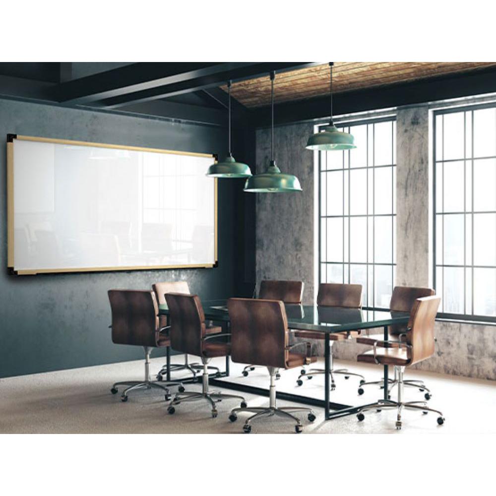 Ghent Prest Wall Whiteboard, Magnetic, Natural Oak Frame, 3'H x 6'W. Picture 2