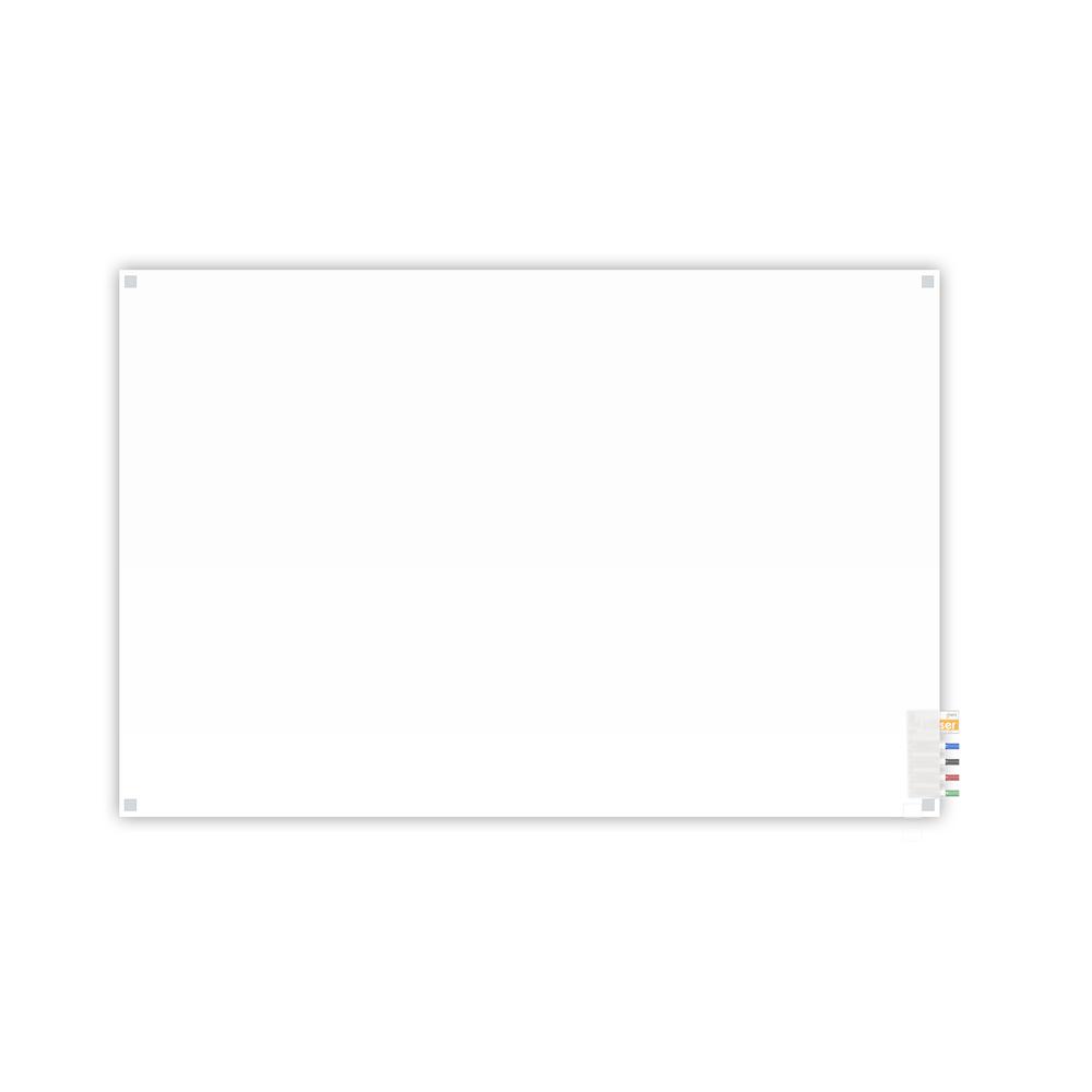 Ghent 4'x8' Harmony Frosted Glass Board - Square Corners - 4 Markers and Eraser. Picture 1