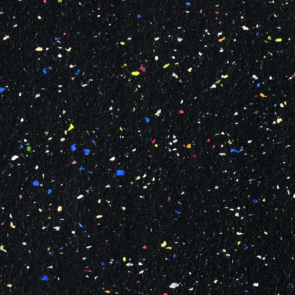 36"x60" 2-Dr Wood Fr Oak Finish Encl Recycled Rubber Bulletin Board - Confetti. Picture 2