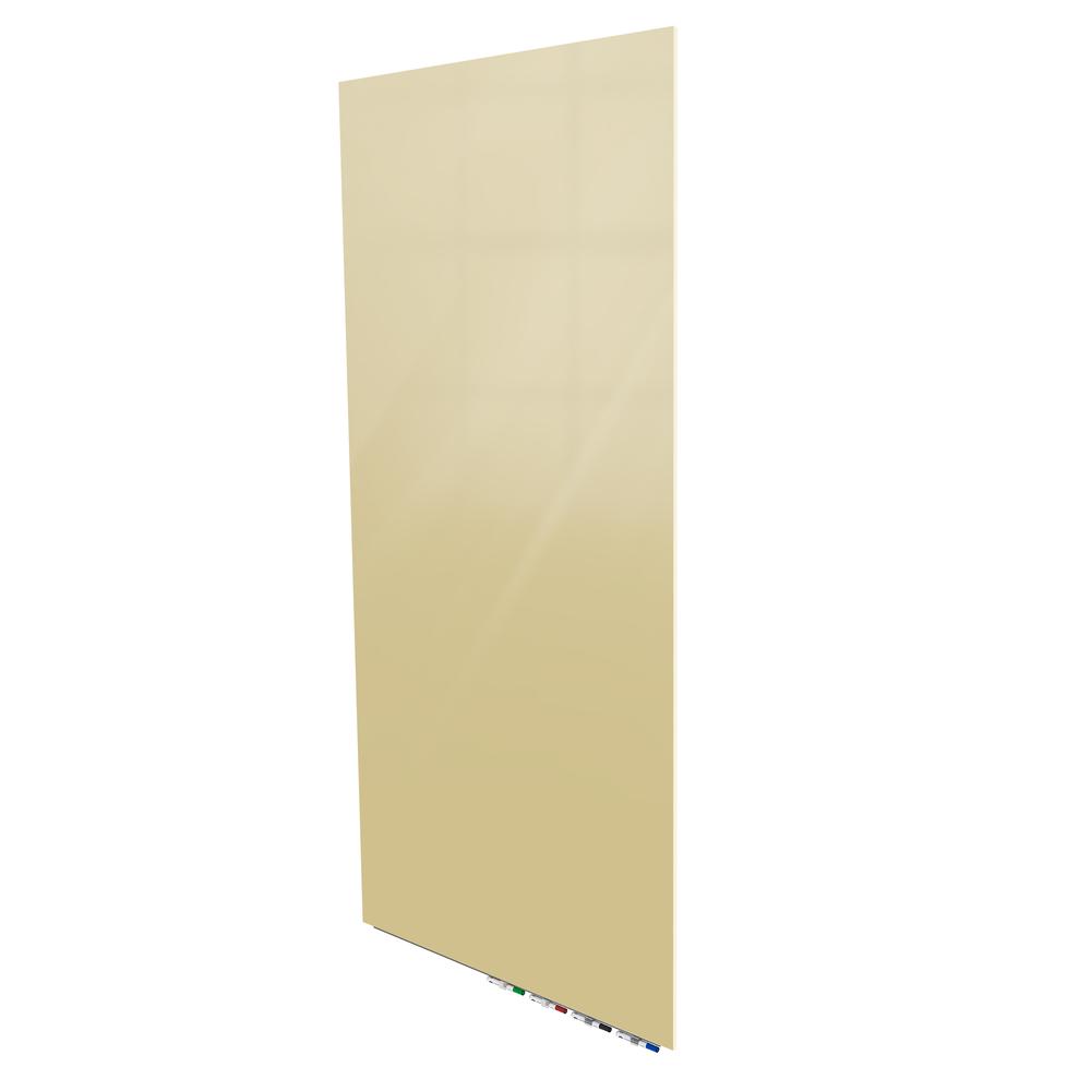 Ghent Aria 4'H x 3'W Magnetic Glass White Board, Blue Surface, Vertical, 4 Rare Earth Magnets, 4 Markers and Eraser. Picture 2