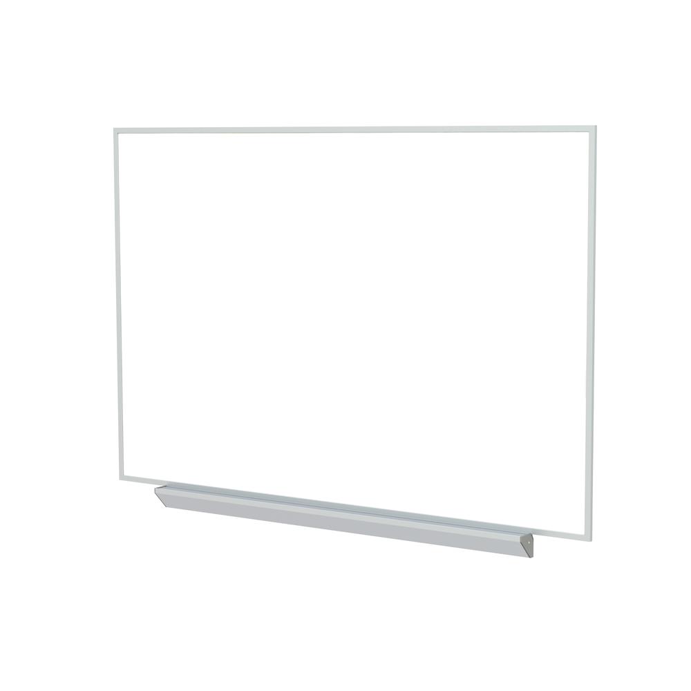 M1 Porcelain Magnetic Whiteboard, Aluminum Frame, Box Tray, 4'H x 7' 4"W. Picture 1