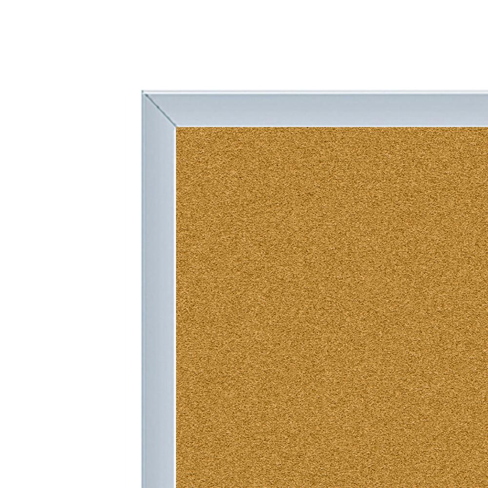 Natural Cork Bulletin Board, Satin Aluminum Frame, 4'H x 7' 4"W. Picture 2