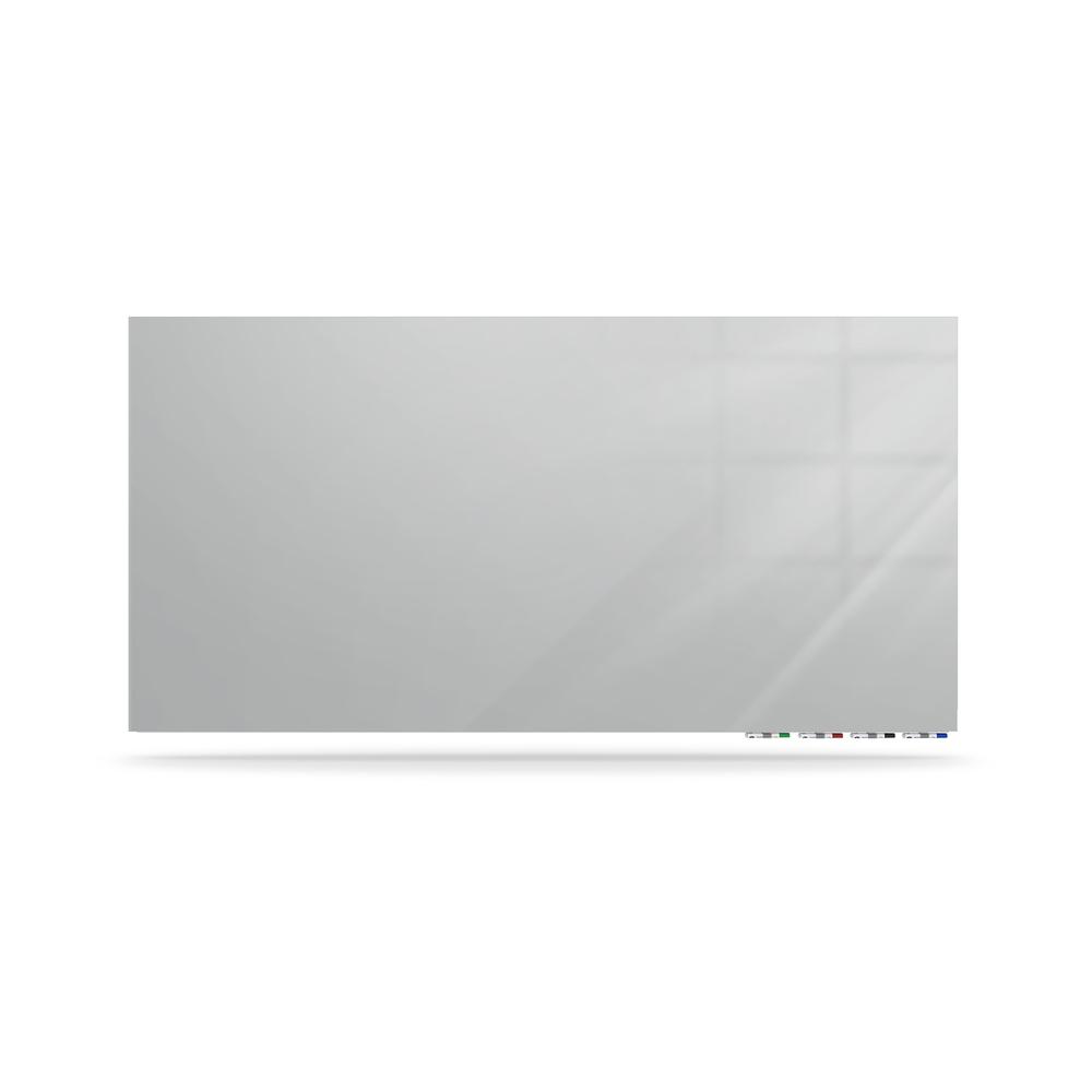 Ghent Aria Low Profile Magnetic Glass Whiteboard, 4'H x 10'W, Gray. Picture 2
