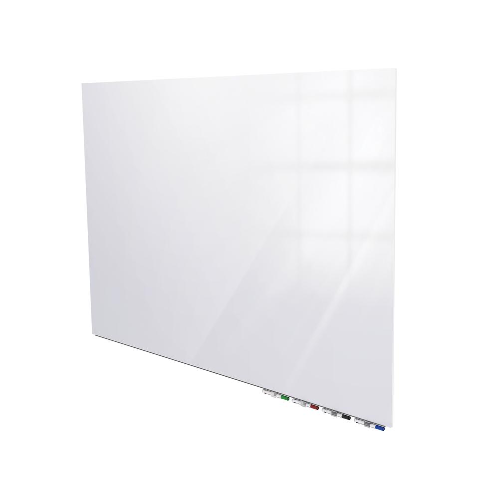 Ghent Aria 4'H x 8'W Glass White Board, White Surface, Horizontal, 4 Markers and Eraser. The main picture.