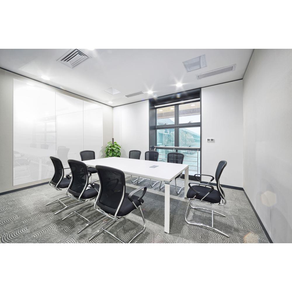 Ghent Aria 6'H x 4'W Magnetic Glass White Board, White Surface, Vertical, 4 Rare Earth Magnets, 4 Markers and Eraser. Picture 4