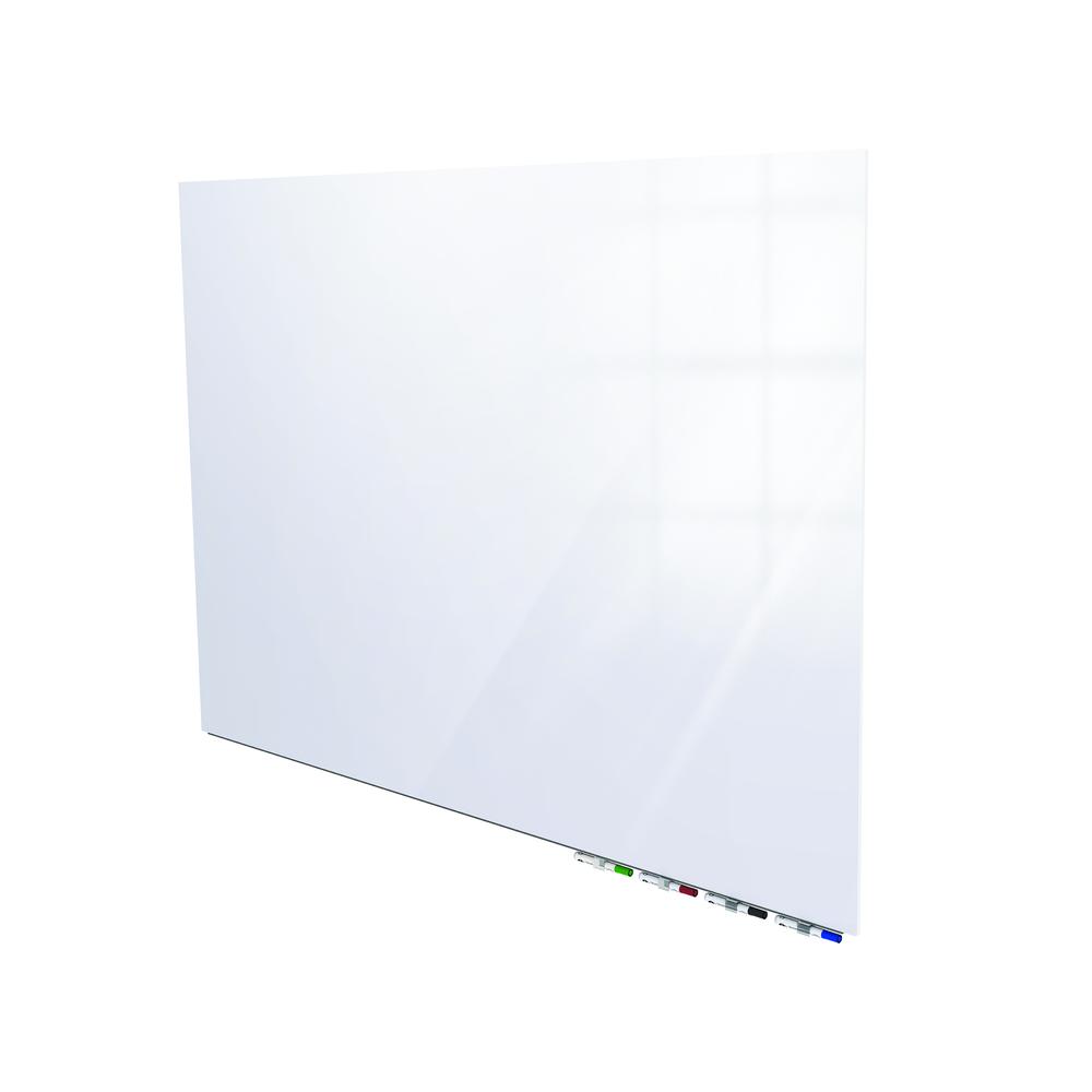 Ghent Aria 2'H x 3'W Magnetic Glass White Board, White Surface, Horizontal, 4 Rare Earth Magnets, 4 Markers and Eraser. Picture 1