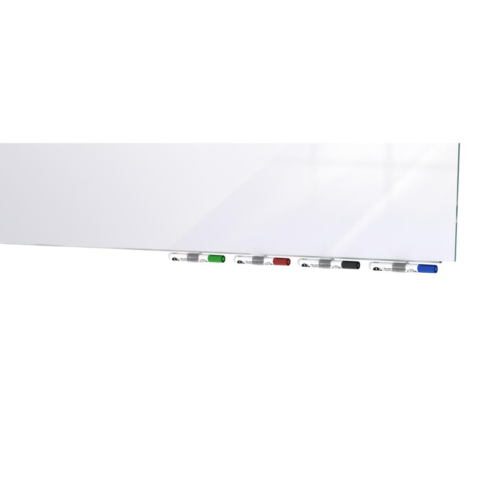 Ghent Aria 2'H x 3'W Magnetic Glass White Board, White Surface, Horizontal, 4 Rare Earth Magnets, 4 Markers and Eraser. Picture 2