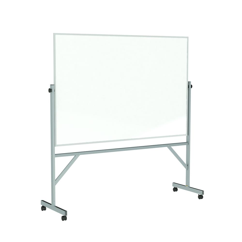 Ghent Reversible Magnetic Porcelain Whiteboard with Aluminum Frame, 4'H x 6'W. Picture 1