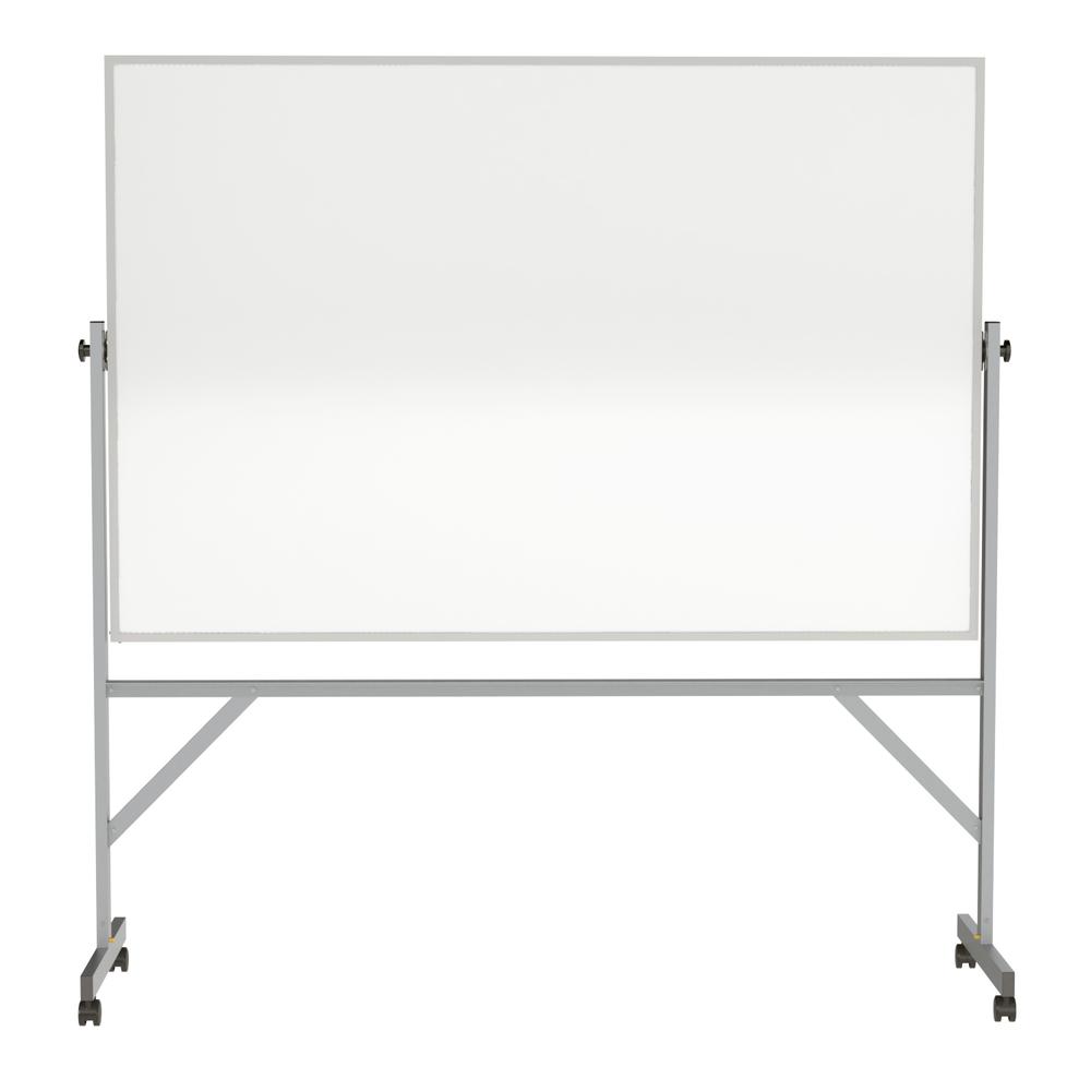 Ghent Reversible Magnetic Porcelain Whiteboard with Aluminum Frame, 4'H x 6'W. Picture 2