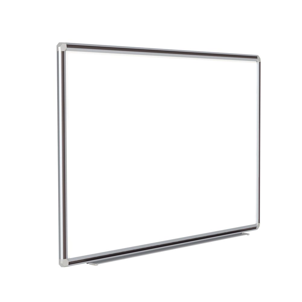 Ghent 48"x96" DecoAurora Aluminum Frame Porcelain Magnetic Whiteboard - Black Trim. Picture 1