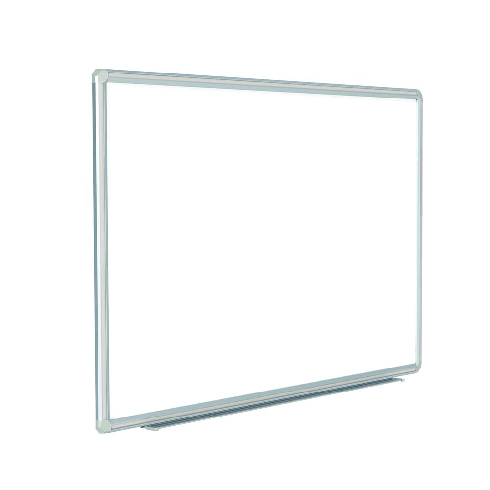 Ghent 48"x96" DecoAurora Aluminum Frame Porcelain Magnetic Whiteboard - Gray Trim. Picture 1