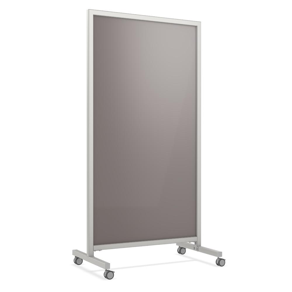Ghent EZ Mobile Glassboard, Magnetic, 75"H x 38"W, Smoke. Picture 1