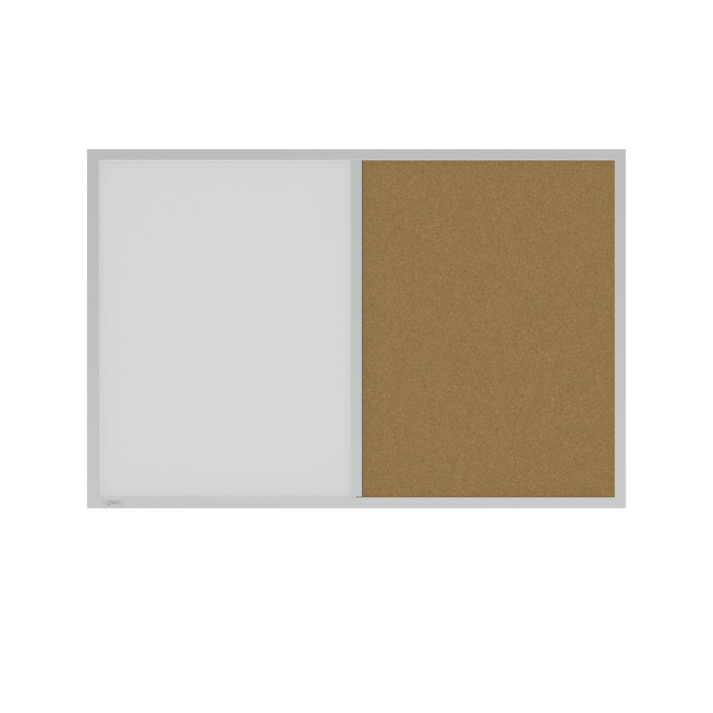 Ghent Aluminum Framed Markerboard and Cork Combo Board, 2'H x 3'W. Picture 1