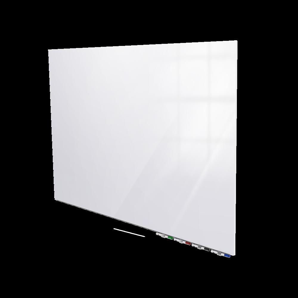 Ghent Aria 4'H x 6'W Magnetic Glass White Board, Gray Surface, Horizontal, 4 Rare Earth Magnets, 4 Markers and Eraser. Picture 2