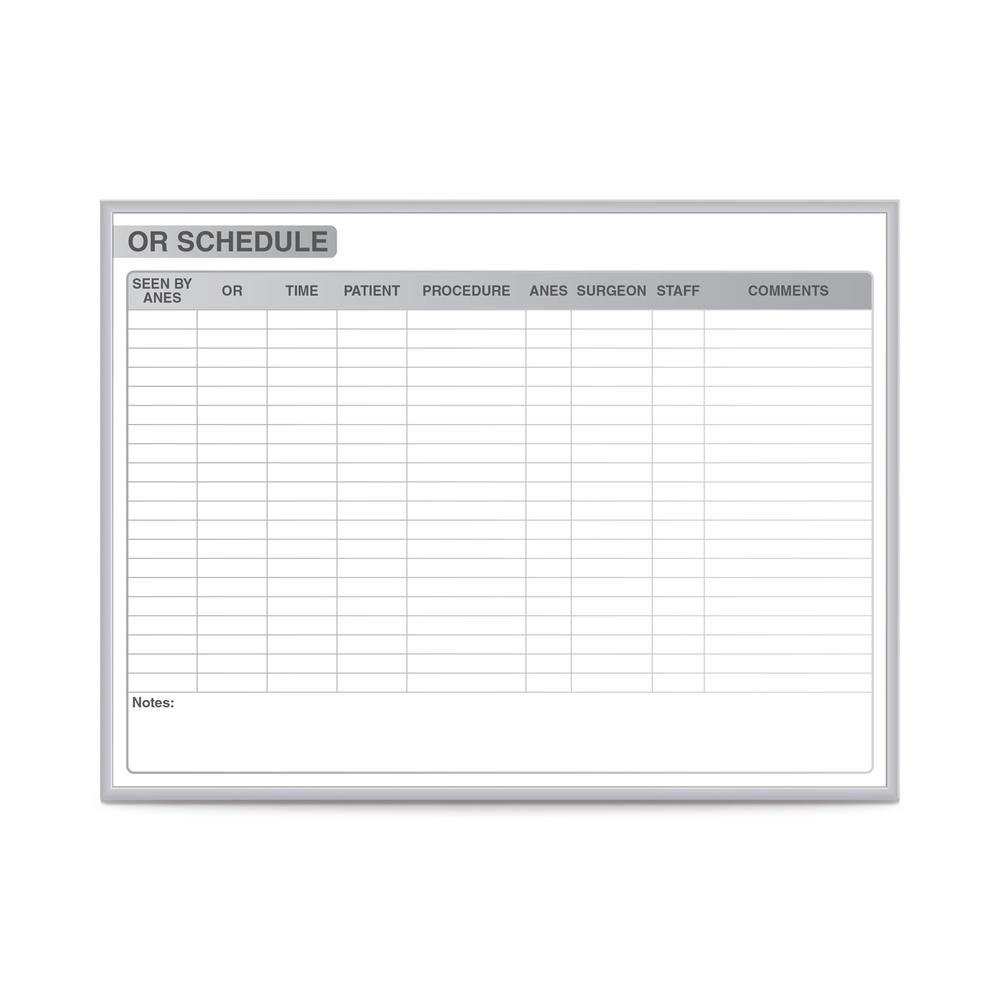 Ghent OR Schedule Magnetic Whiteboard, 4’H x 6’W. Picture 1