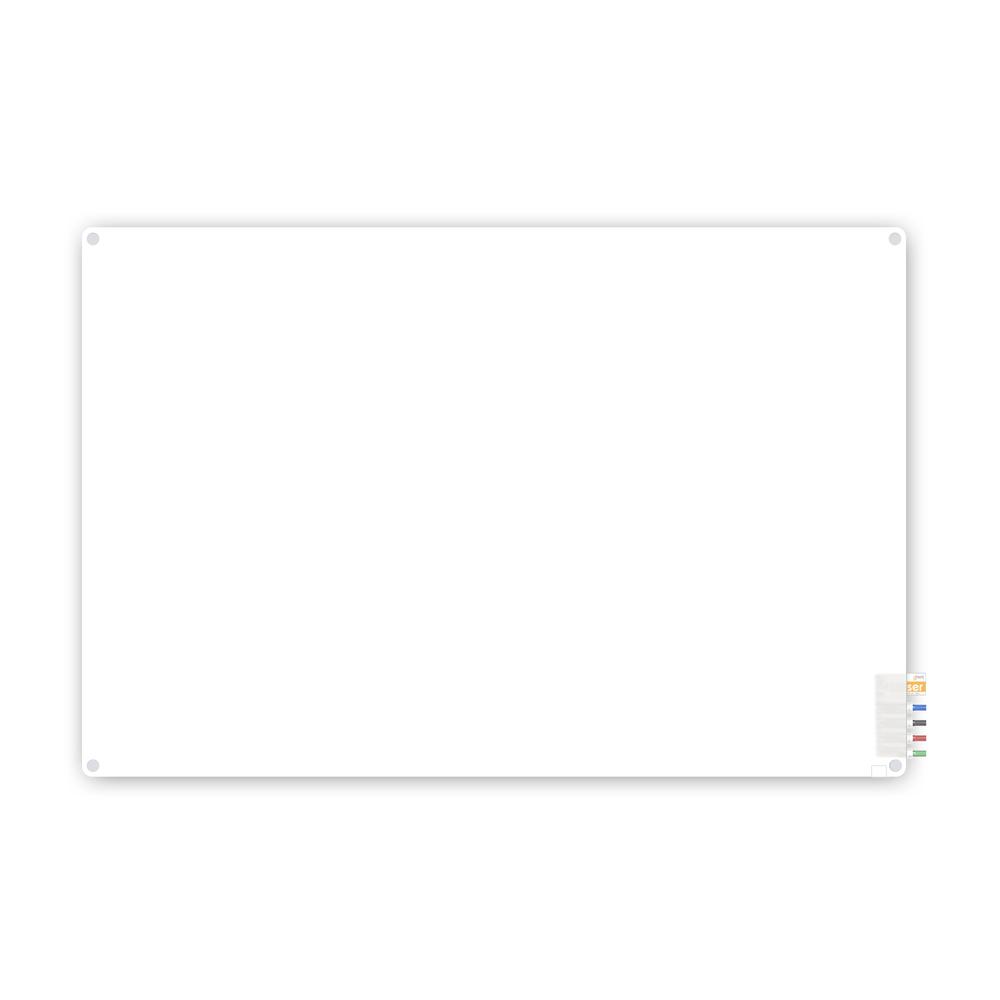Ghent 4'x8' Harmony Frosted Glass Board - Radius Corners - 4 Markers and Eraser. Picture 1