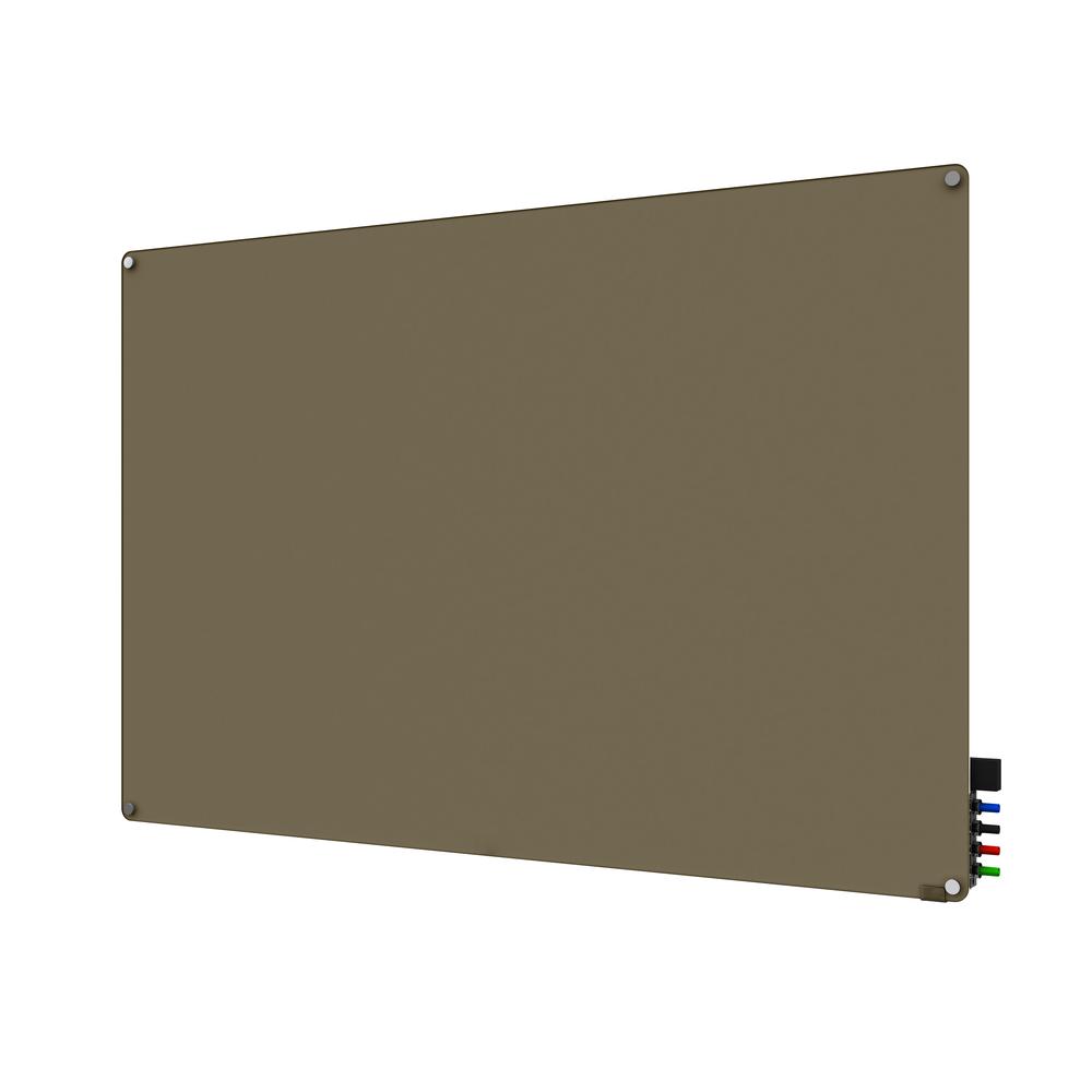 Ghent 4'x5' Harmony Magnetic Glassboard, Colors - Radius Corners - Gray - 4 Rare Earth Magnets, 4 Markers and Eraser. Picture 2